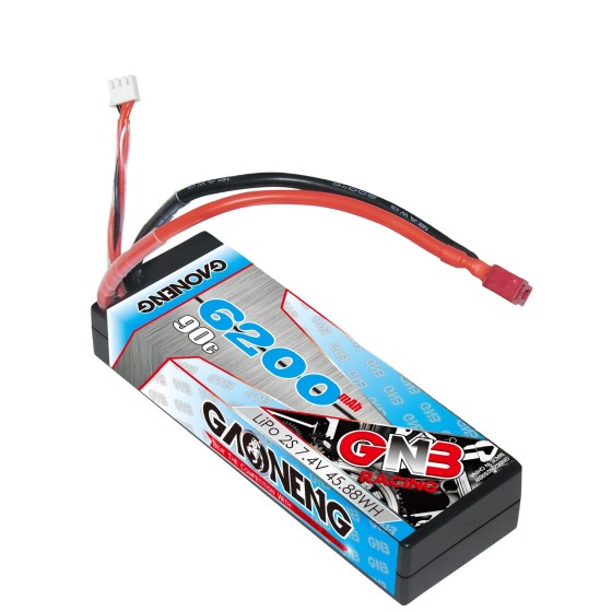NEW GNB GAONENG 6200MAH 2S 7.4V 90C T-PLUG RC LiPo Battery Cabled Hard Case Stick Pack 1:10 1/10 Racing Car Boat Hobby for FPV